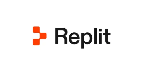 Logo-ul Replit, platformă pentru dezvoltatori și agenți AI.