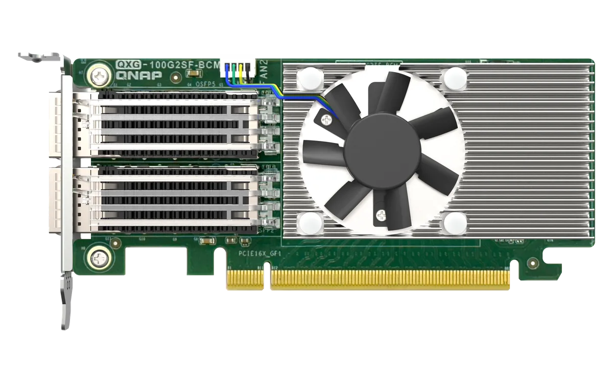 Placă de rețea QNAP QXG-100G2SF-BCM cu două porturi 100GbE