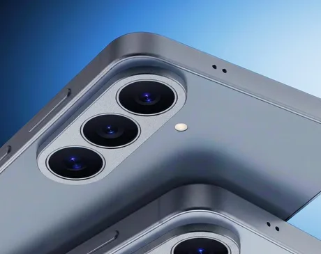 Design nou pentru Galaxy S26 FE, cu cameră verticală și culori variate.
