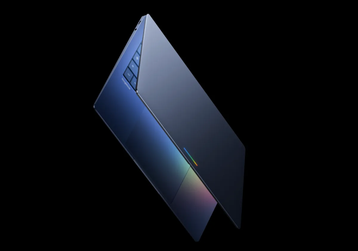 Laptop modern cu un design elegant și culori vibrante.