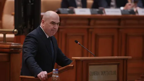 Premierul discutând despre bugetul pe 2026 în Parlamentul României.