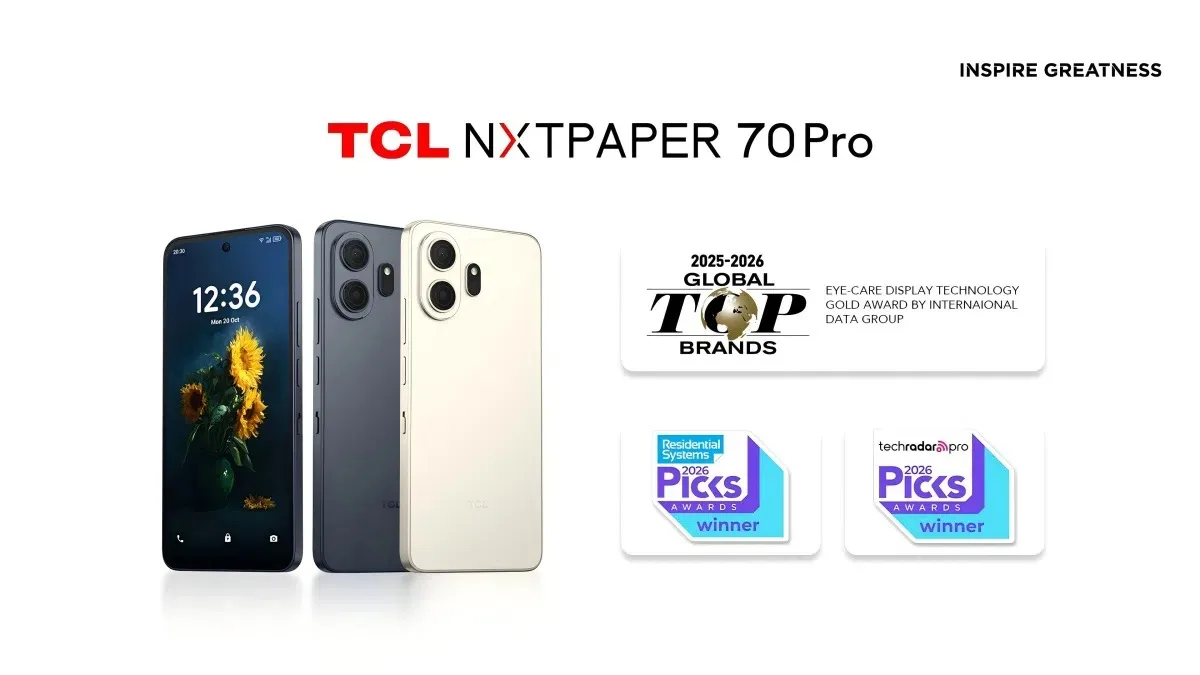 TCL NXTPAPER 70 Pro premiat la CES 2026 pentru tehnologia de afișare.