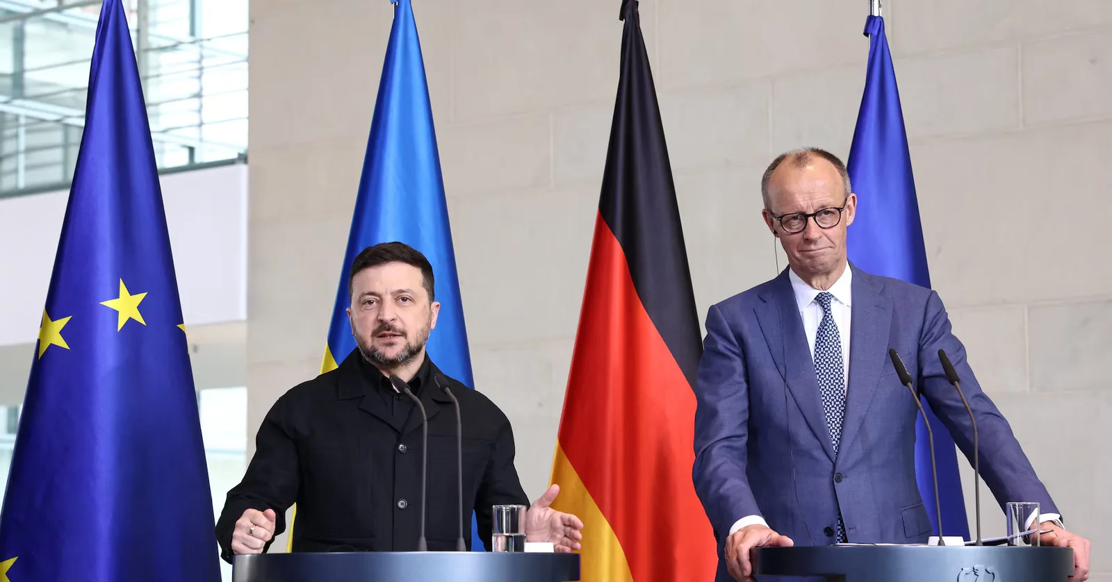 Zelenski și Merz discută despre aderarea Ucrainei la UE.