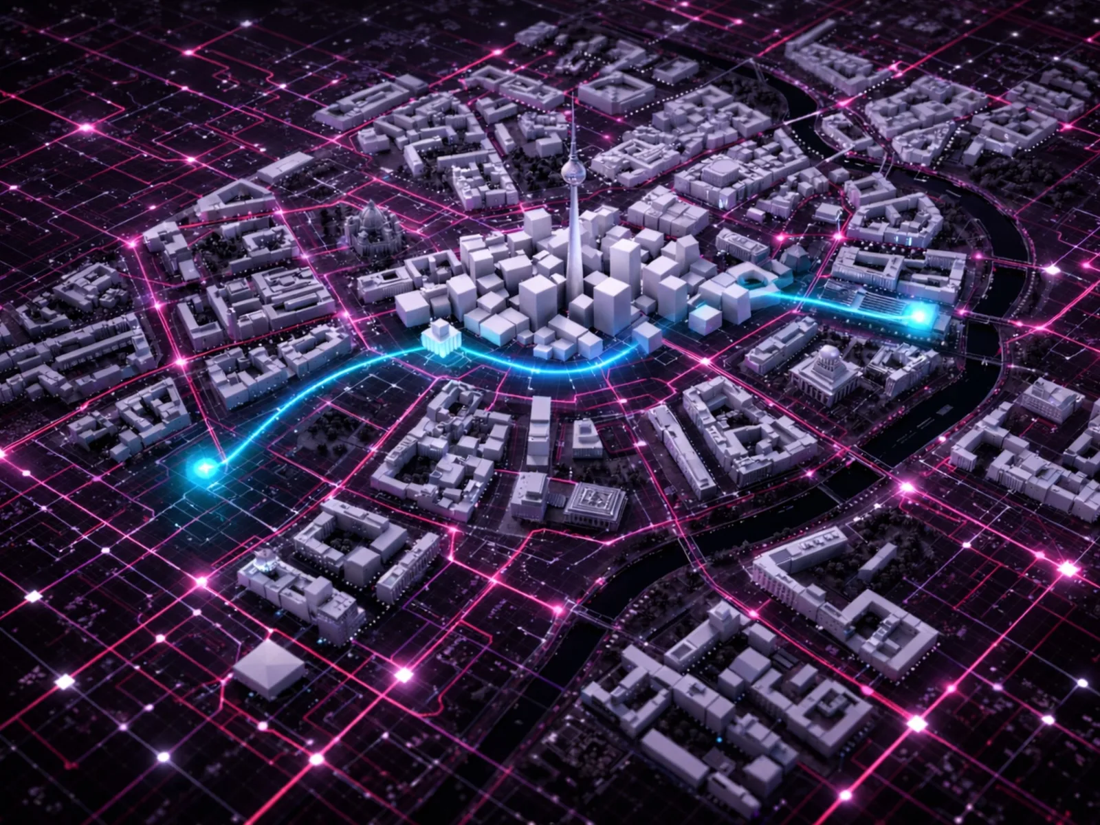 Rețea de fibră optică în Berlin, demonstrând tehnologia de teleportare cuantică.