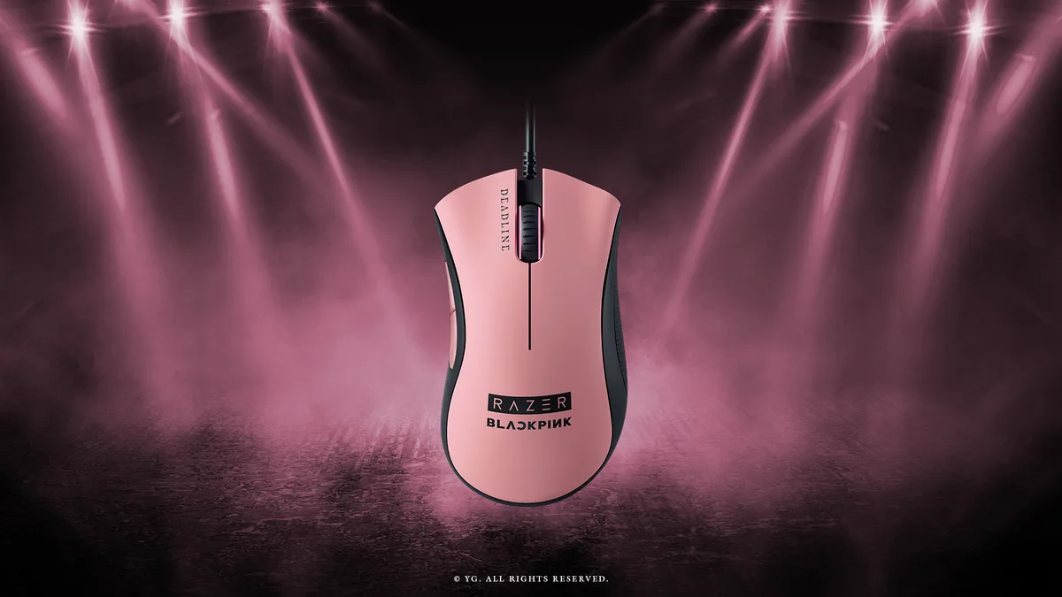 Mouse ergonomic roz cu detalii BLACKPINK.
