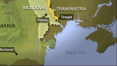 Harta care ilustrează regiunea Transnistria și Republica Moldova.
