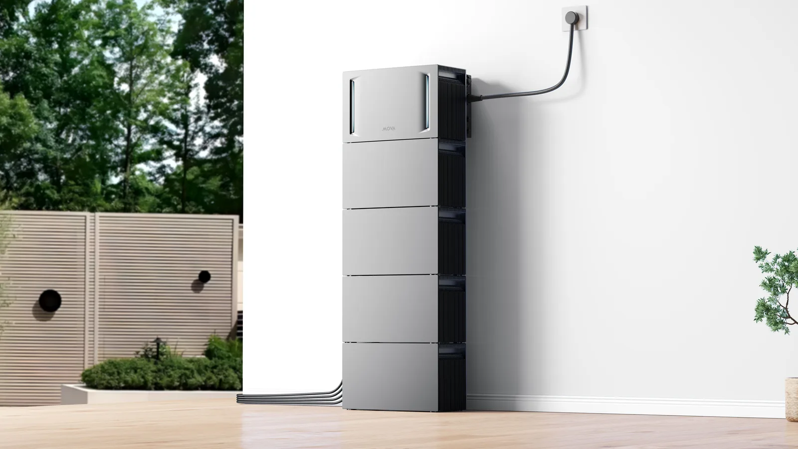 Sistem solar modern instalat pe un perete, ideal pentru balcon.