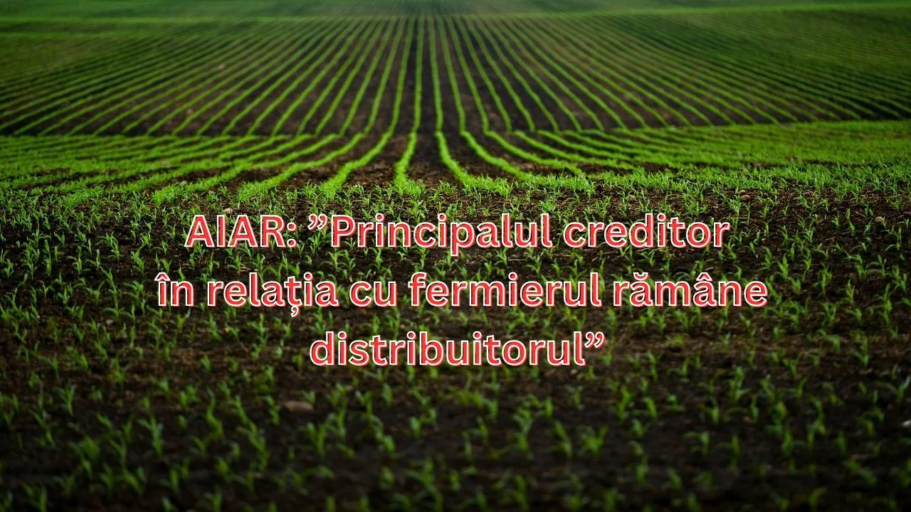 Câmp de culturi agricole cu rânduri de plante verzi în primăvară.