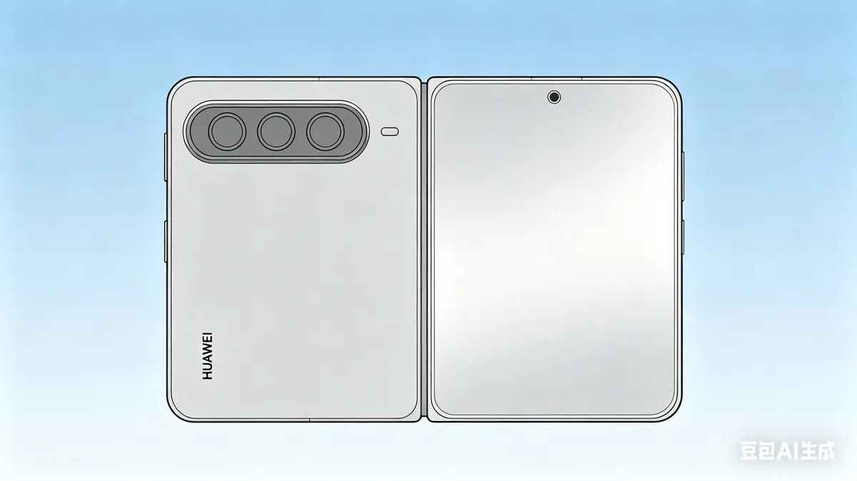 Designul telefonului pliabil Huawei Pura X Max cu ecran lat.