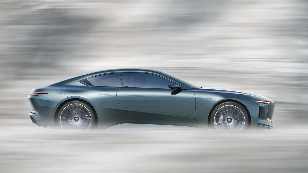 Conceptul Vision BMW Alpina văzut din lateral, cu un design elegant.