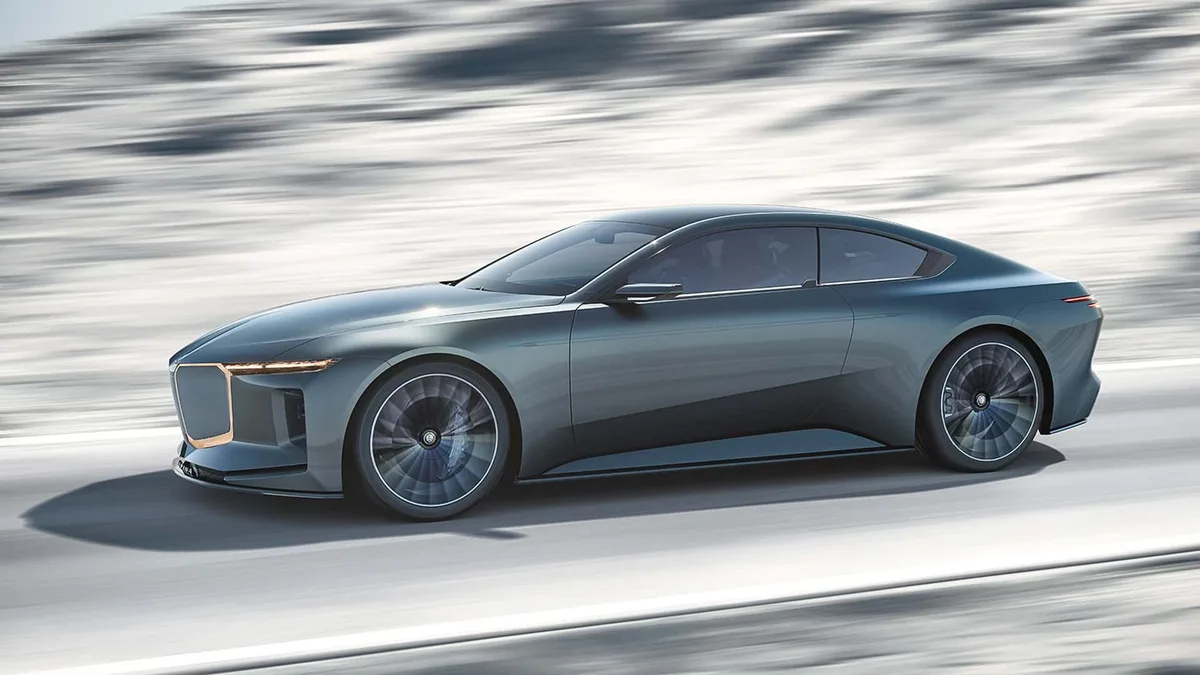 Vedere frontală a conceptului Vision BMW Alpina, cu detalii sofisticate.