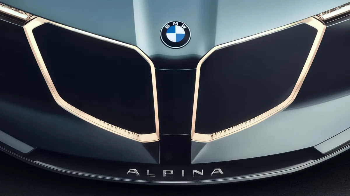 Grila distinctivă a modelului Vision BMW Alpina.