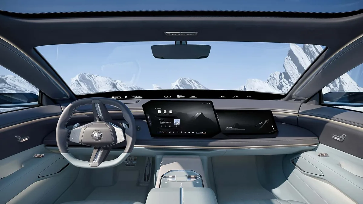 Interiorul modern al conceptului Vision BMW Alpina, cu detalii elegante.