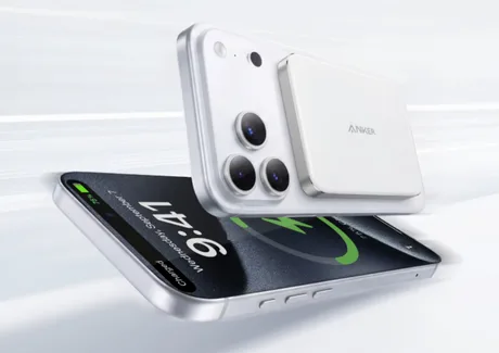 Power bank-ul Anker cu design modern și funcție de încărcare wireless.