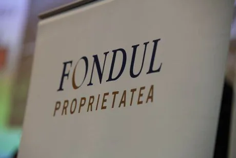 Logo-ul Fondului Proprietatea pe un fundal neutru.