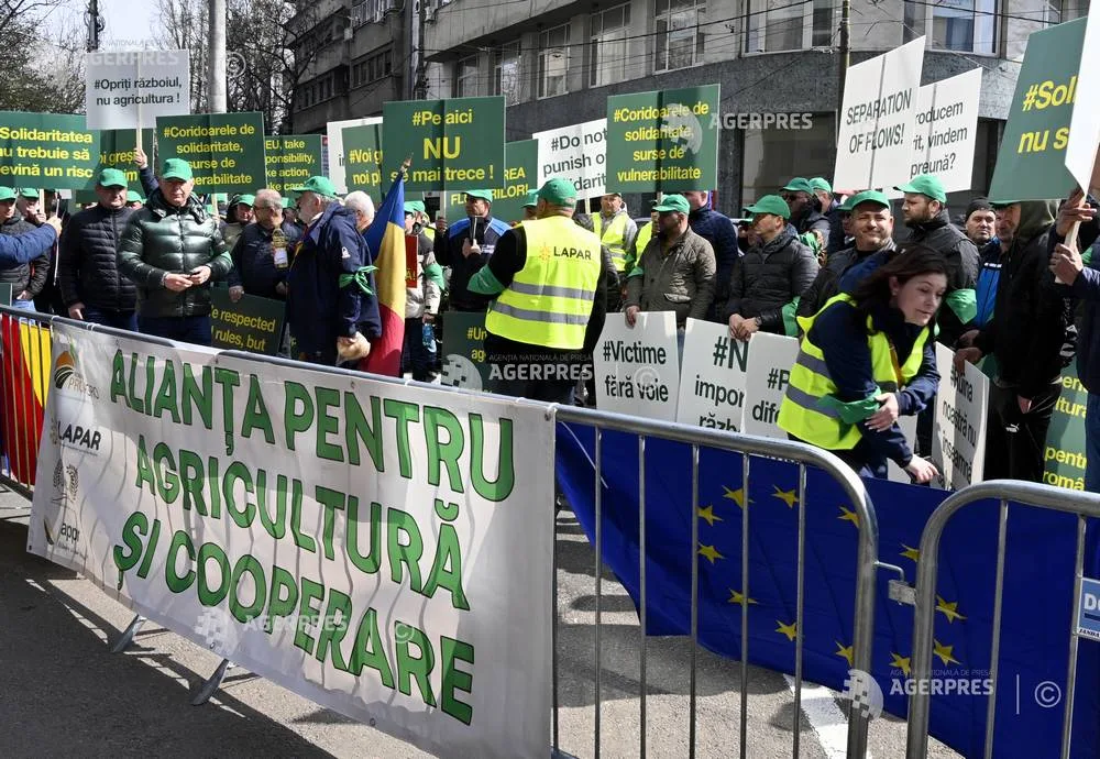 Protest pentru susținerea agriculturii și cooperării în România.
