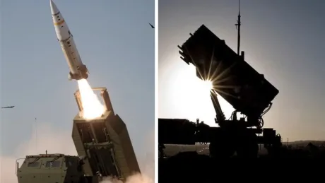 Rachete lansate dintr-o platformă, simbolizând investiții în apărare.