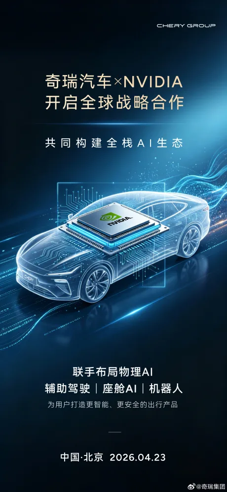 Colaborare între Chery și Nvidia pentru dezvoltarea roboților și AI avansați.