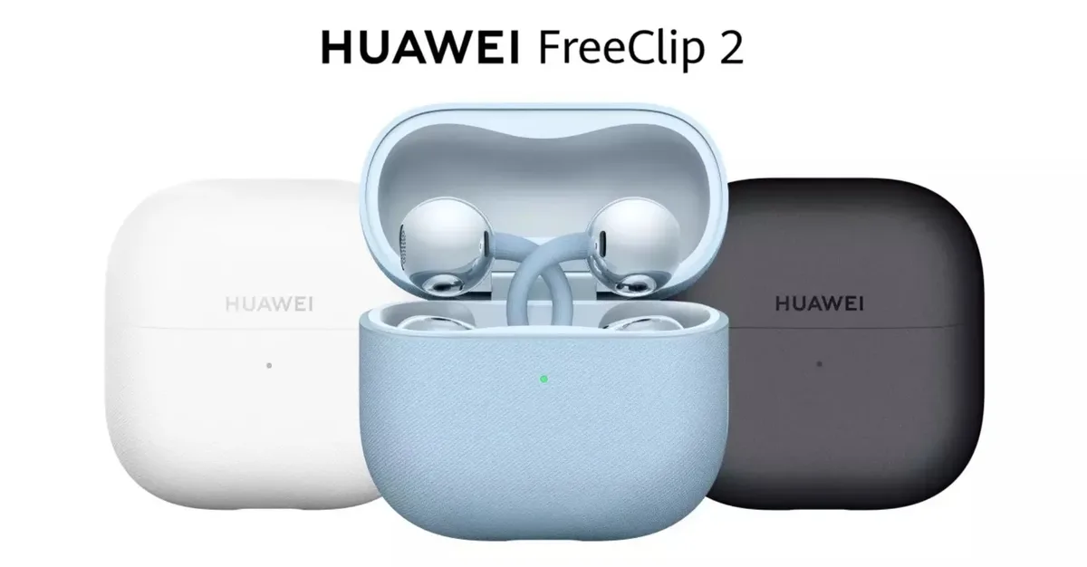 Căștile HUAWEI FreeClip 2 în culori variate, cu design modern.