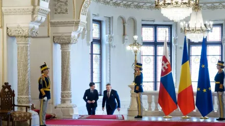 Întâlnire oficială între liderii României și Slovaciei la Palatul Cotroceni.