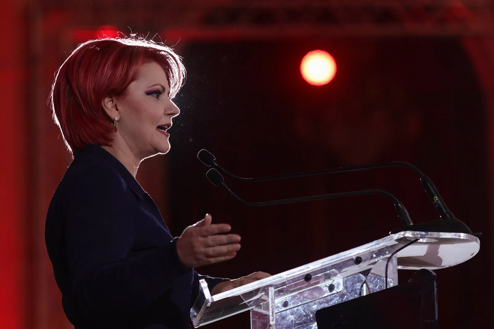 Lia Olguța Vasilescu susține un discurs pasionat în fața membrilor PSD.