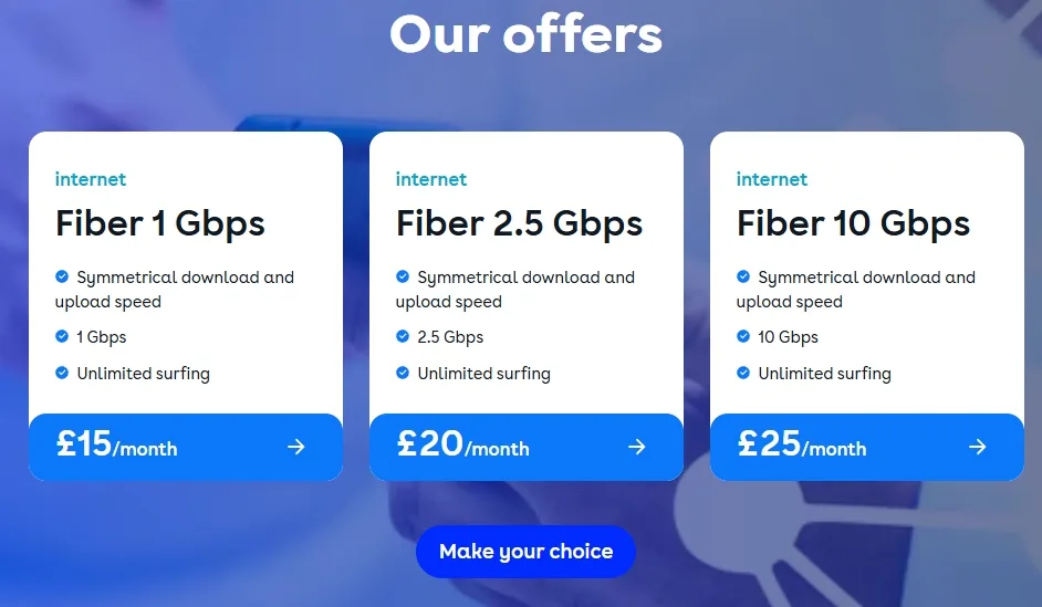 Ofertă DIGI pentru internet fix pe fibră în Marea Britanie.