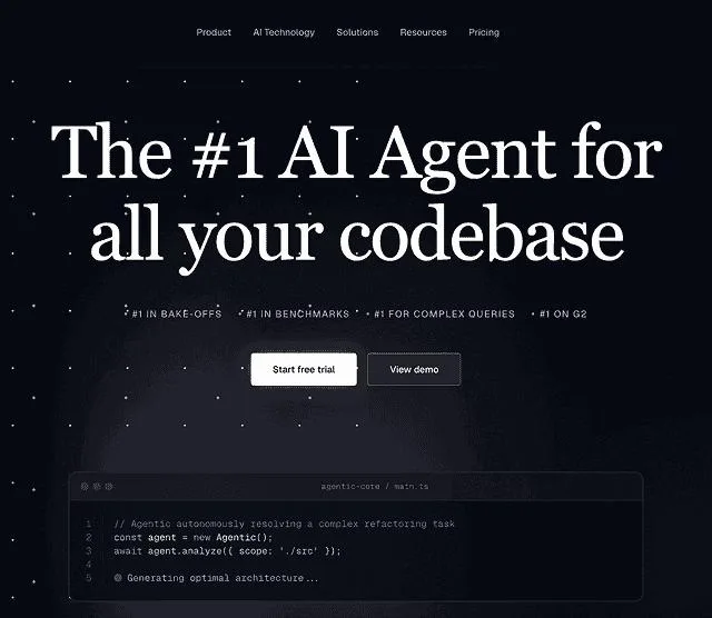 Interfață modernă pentru un agent AI dedicat gestionării codului.