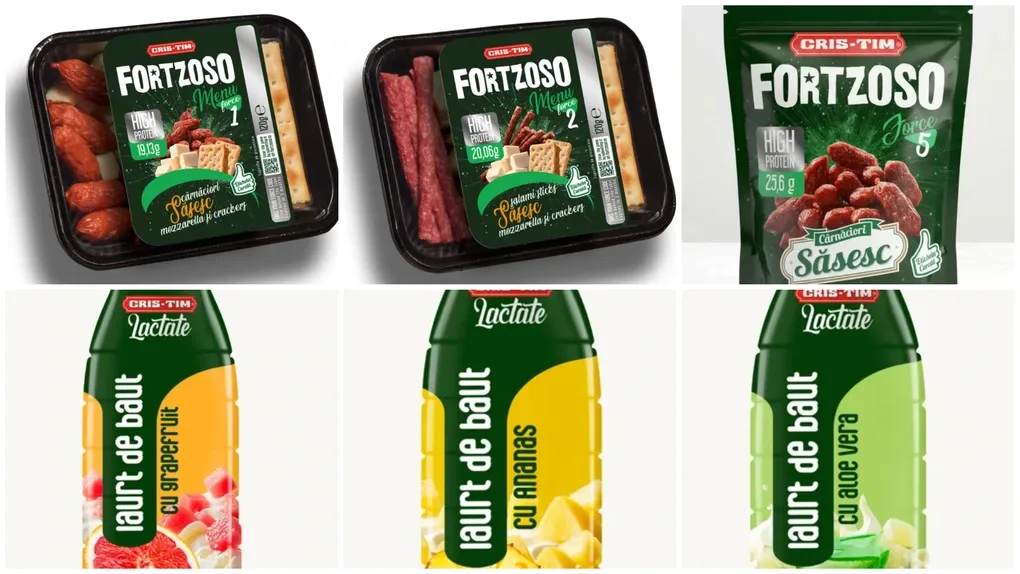 Produse lactate Cris-Tim, inclusiv iaurt cu aloe vera, disponibile în magazine.