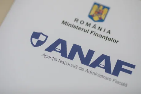 Logo-ul ANAF și Ministerului Finanțelor pe un document oficial.