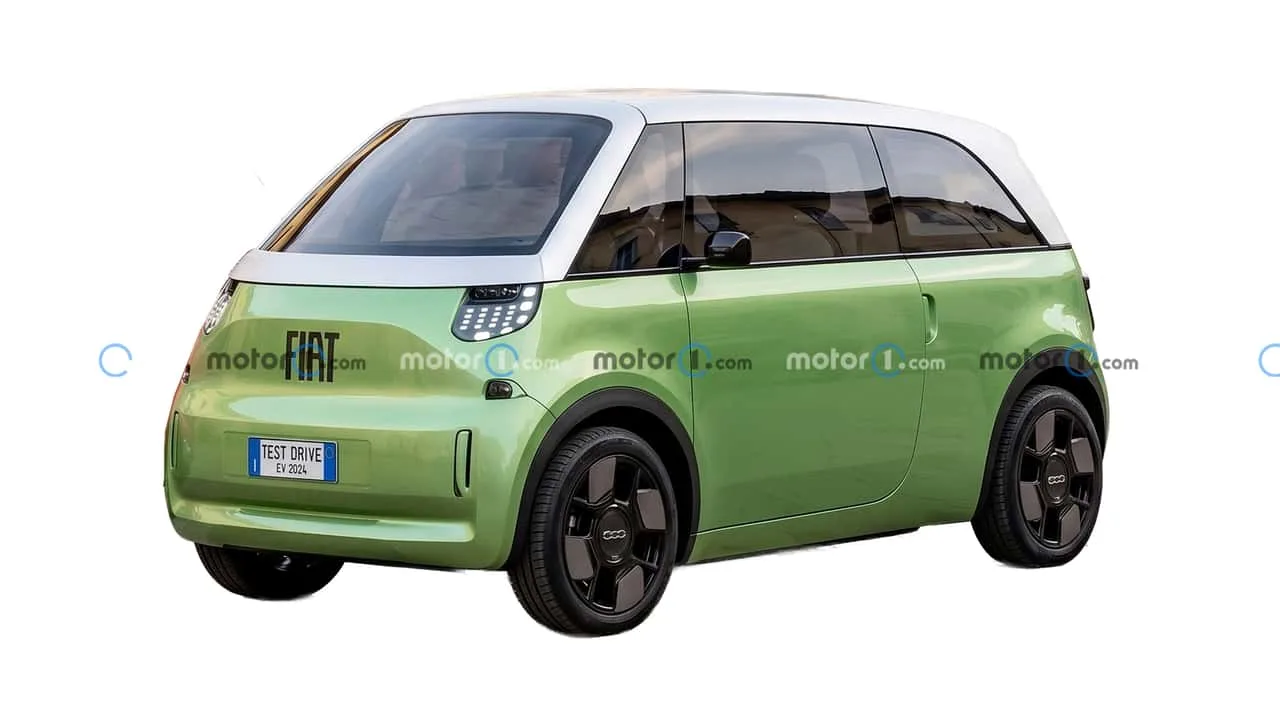 Conceptul unui microvan electric modern, inspirat de Fiat 600 Multipla.