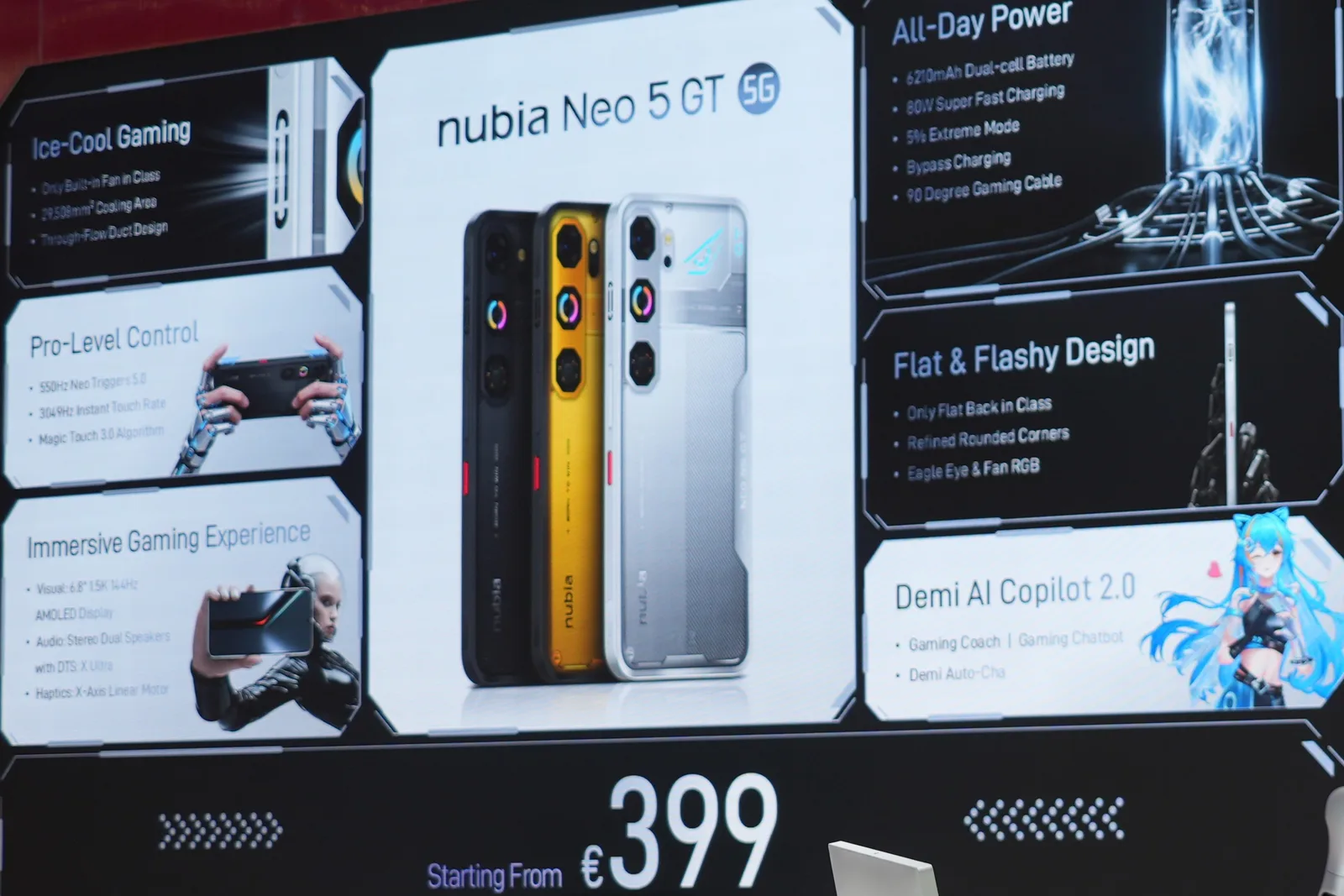 Noul smartphone nubia Neo 5 GT cu ventilator integrat pentru gaming performant.