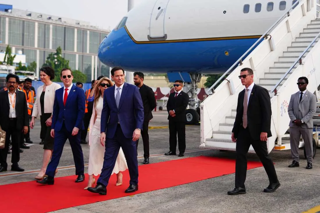 Marco Rubio sosind în India pentru întâlniri diplomatice importante.