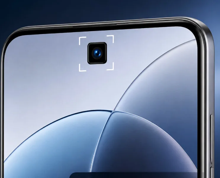 O cameră frontală pătrată de 100 MP pe un smartphone Oppo.