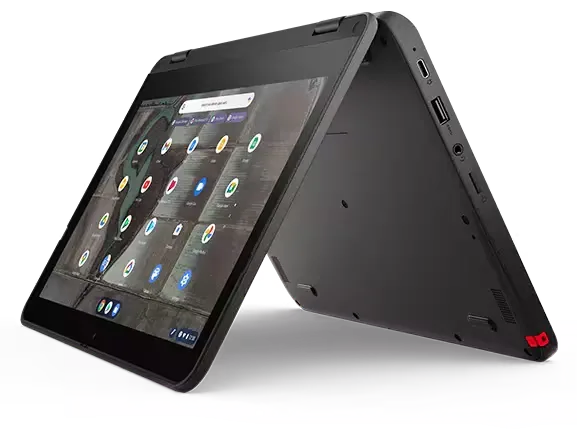 Model convertibil Lenovo 500e Gen 5, ideal pentru utilizare în școli.