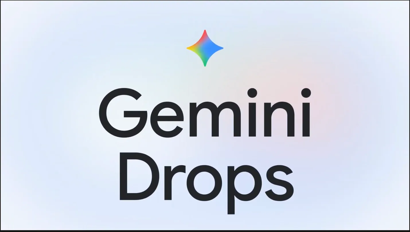 Logo Gemini Drops pe un fundal deschis, simbolizând actualizările recente.