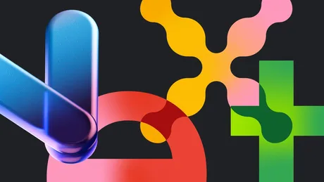 Elemente grafice colorate reprezentând inovații tehnologice în domeniul AI.