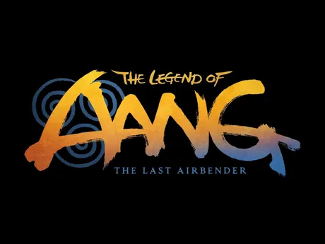 Logo-ul filmului animat Avatar: Aang, The Last Airbender, cu un design vibrant.