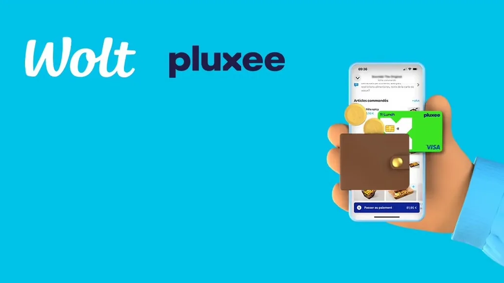 Aplicația Wolt cu cardul Pluxee Gusto pentru plăți online.