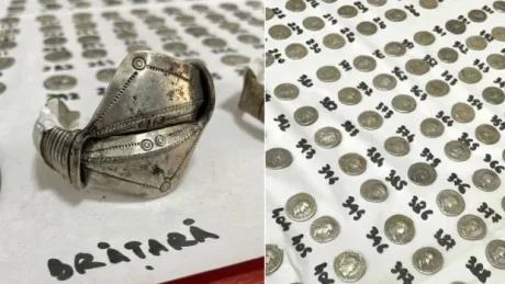 Brățară dacică și monede romane descoperite în Botoșani.