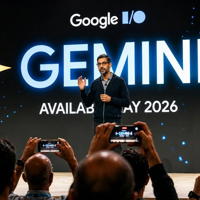 Prezentare Google I/O 2026 cu accent pe inovațiile AI și Gemini Live.