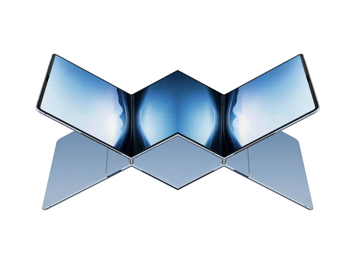 Prototip de tabletă pliabilă cu ecran OLED, design modern și sofisticat.