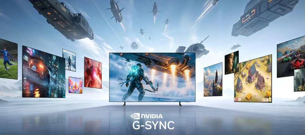 Televizoare și monitoare OLED Samsung cu tehnologie G-SYNC pentru gaming avansat.