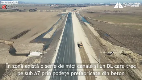 Progresul lucrărilor pe lotul 3 Mircești – Pașcani al Autostrăzii A7 în martie 2026.