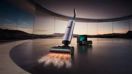 Dispozitiv avansat pentru curățenie eficientă și rapidă, cu abur și aspirare puternică.
