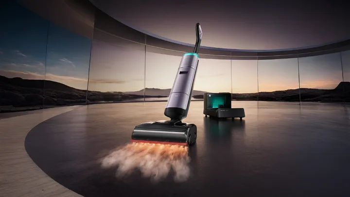 Dispozitiv avansat pentru curățenie eficientă și rapidă, cu abur și aspirare puternică.