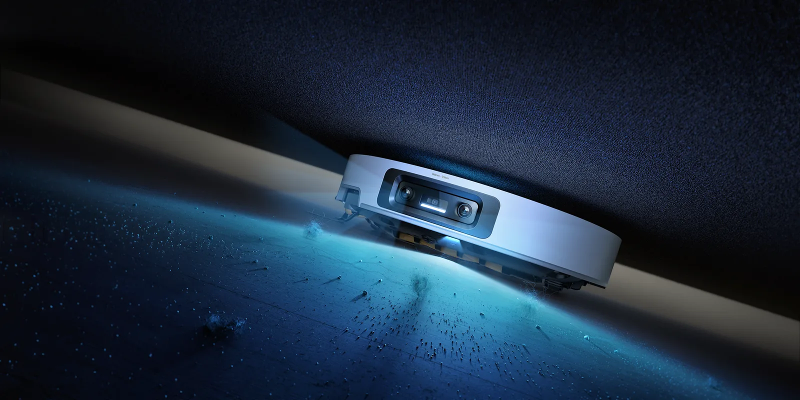 Robot de aspirare cu tehnologie avansată pentru curățenie eficientă în locuințe moderne.