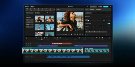 Interfața aplicației CapCut Pad pentru editare video pe tabletă Android.