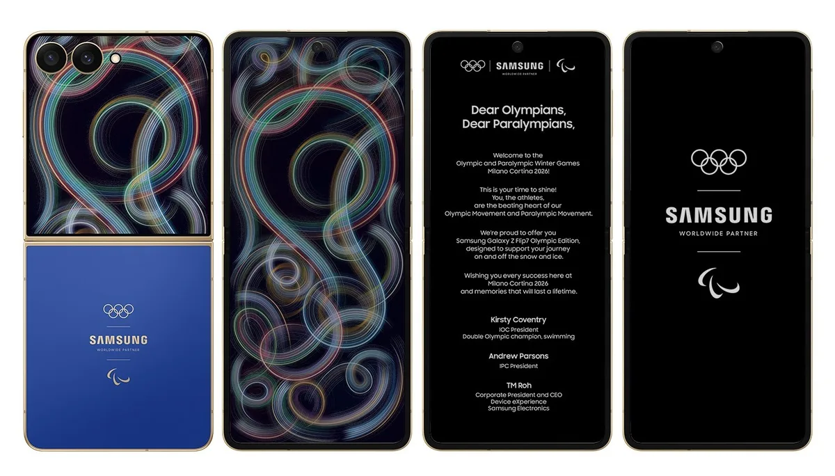 Galaxy Z Flip7 Olympic Edition cu design special pentru sportivi.