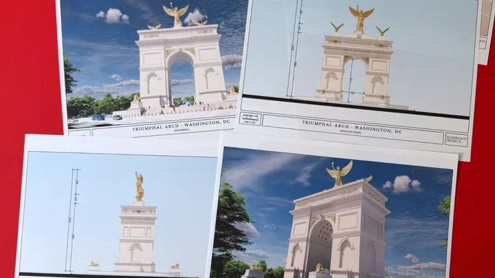 Randări ale proiectului Arcului de Trump pentru Washington DC