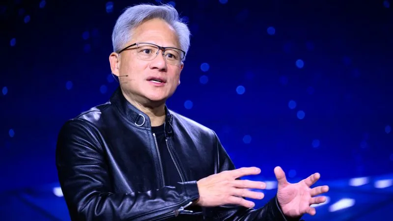 Jensen Huang discutând despre taxarea averilor în California, evidențiind divizarea miliardarilor.